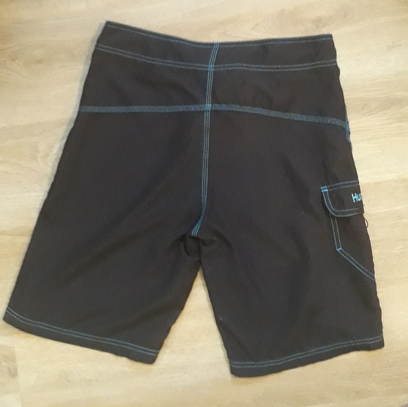 Hurley Men's One and Only 21" Board Shorts - Black / Cyan Swim Trunks - Picture 9 of 15